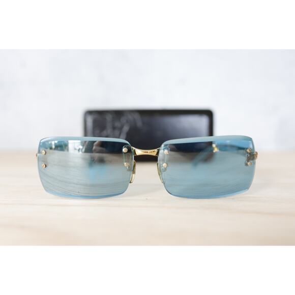 Vintage Versace Sunglasses 1990s Italy rimless with case mod x81 col 030/270 - Picture 1 of 16